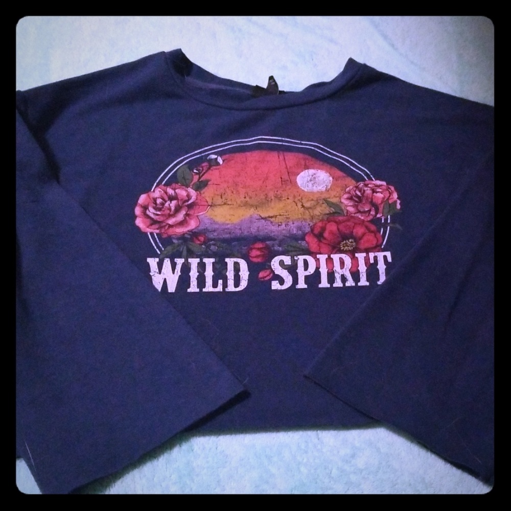 Long sleeved crop top shirt